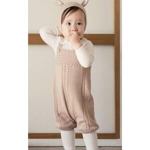 Auro Mesa Vintage Baby Girl Pink Knitted Rompers Size 6-12Months 73‎ Cm.